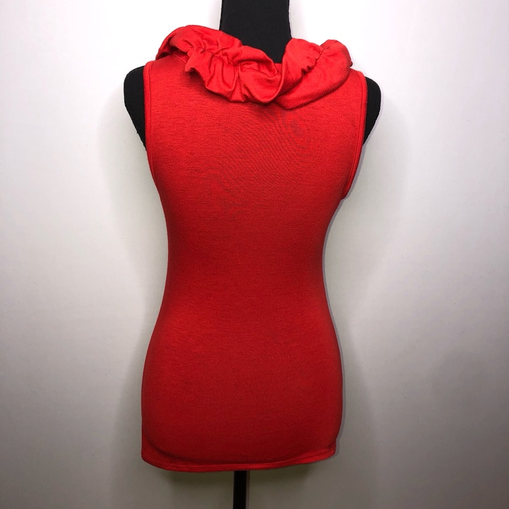 CHARLOTTE RUSSE Red Ruffle Halter Small Top - Picture 2 of 8